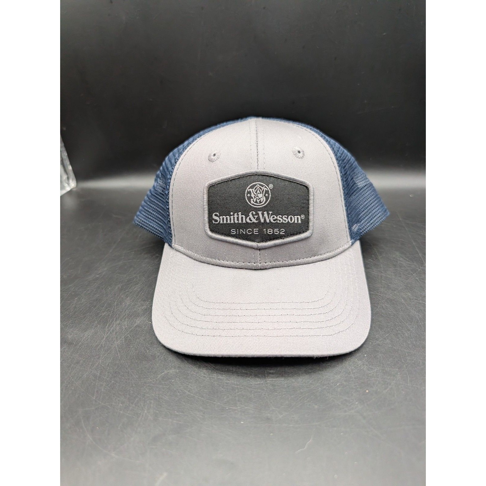 Smith And Wesson Adjustable Trucker Hat Navy  Light Gray